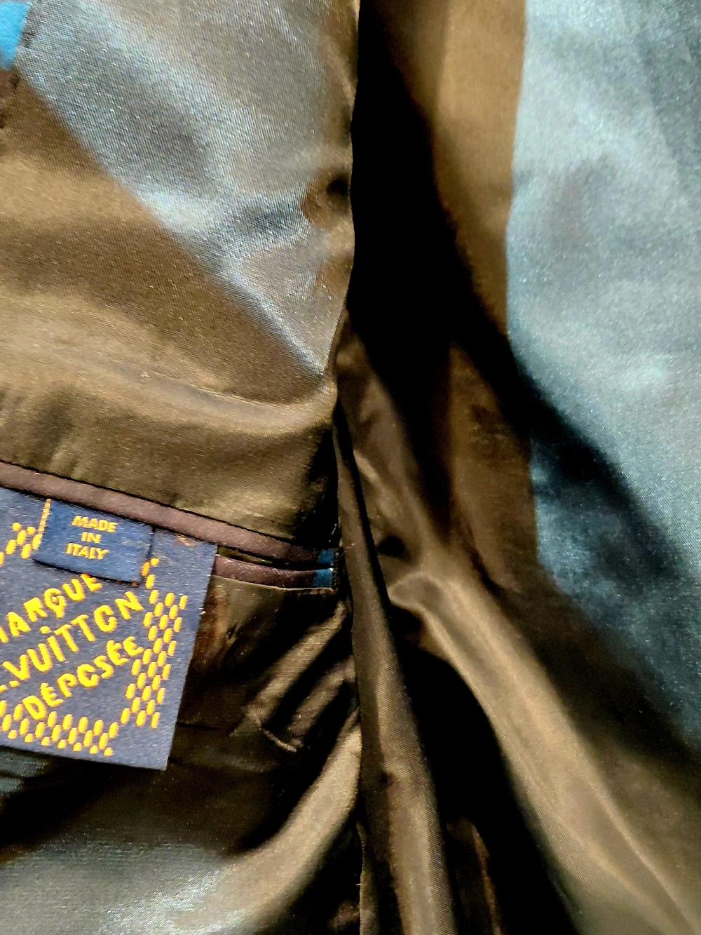 Louis Vuitton Men's Marque L.V Made Déposée Bold Blue & Black Checked Blazer 42R - Picture 10 of 12
